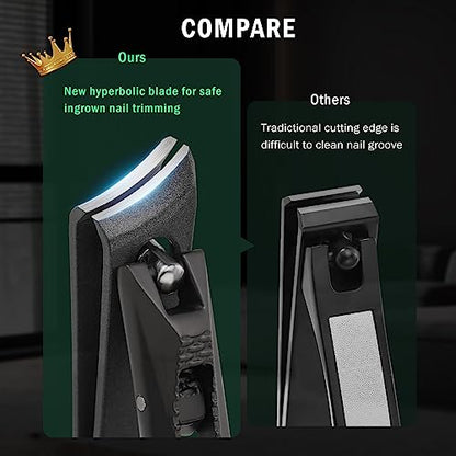 FVION Angled Nail Clippers, Ingrown Toenail Clipper for Thick Nails, Slant Curved Blade Nail Cutters Ingrown Nail Pain Relief Tool - color: Brown