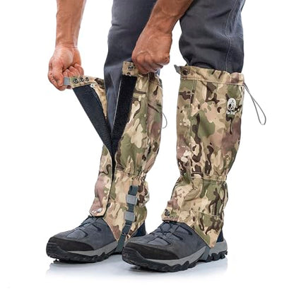 Pike Trail Adjustable Leg Gaiters - Lightweight, Waterproof - Leg Guards for Men & Women - Hiking Essentials Ideal for Hunting, Trekking & Fishing - 1 Pair - color: Defense Force Camo