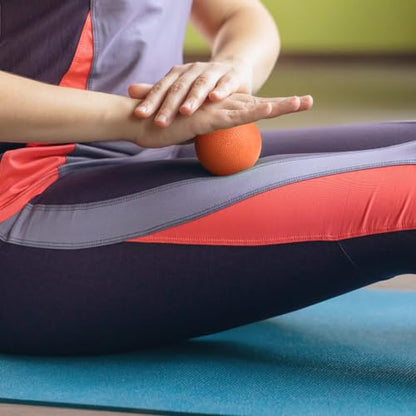 2-Pack Firm Lacrosse Massage Balls (Orange&Black) | For Deep Tissue, Trigger Point & Myofascial Release Therapy, Relieve Muscle Knots - color: Orange&black