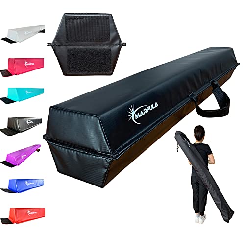MARFULA Balance Beam - Folding Floor Gymnastics Equipment for Kids, Non Slip Base - 6 FT to 10 FT for Home Gym Use - color: Black, size: 8ft