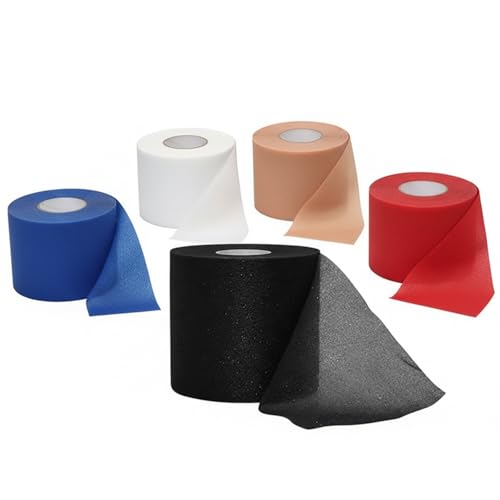 5 Pack Colorful Athletic Tape Self-Adhesive - Sports Finger Tape for Basketball, Volleyball, Badminton - Breathable Non-Woven Bandage for Joint Support, Wrist & Ankle Wrap, Gym Training