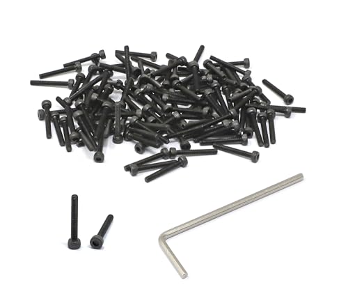 iexcell 100 Pcs M2.5 x 18mm Thread Pitch 0.45 mm Alloy Steel 12.9 Grade Hex Socket Head Cap Screws Bolts Kit, Black Oxide Finish - size: M2.5 x 18mm