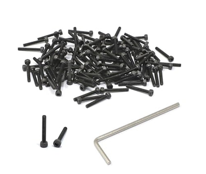 iexcell 100 Pcs M2.5 x 18mm Thread Pitch 0.45 mm Alloy Steel 12.9 Grade Hex Socket Head Cap Screws Bolts Kit, Black Oxide Finish - size: M2.5 x 18mm