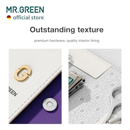 MR.GREEN Colorful Manicure Set Practical Pedicure Kits Nail Clippers Personal Care Tools Facial Hair Scissors with Fashion Case (Mr-6684 Purple) - color: Mr-6684 Purple