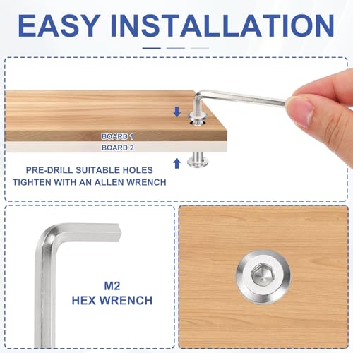 PATIKIL M6x6mm Hex Chicago Screws 8x65mm, 5Pcs 304 Stainless Steel Metric Hex Drive Socket Cap Binding Post Screw Posts for Scrapbook Leather Belt Album Furniture Repair, Silver - size: M6x6mm, 8x65mm
