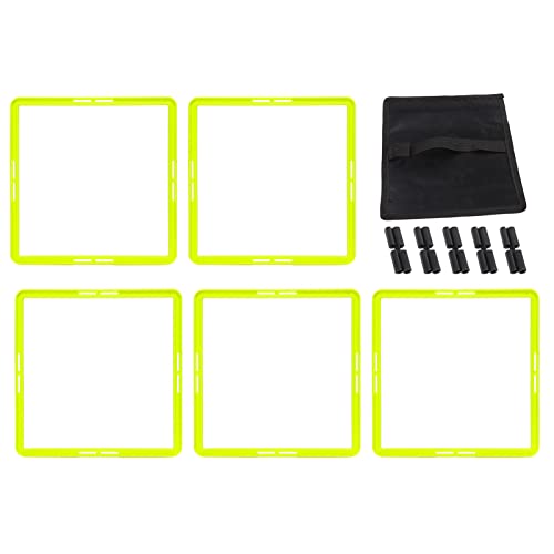 5 Pcs Agility Training Rings, Speed Agility Rings for Basketball Football Soccer, Multifunctional PP Ladder Rings with Carrying Strap for Indoor Outdoor Sports Training - color: Green
