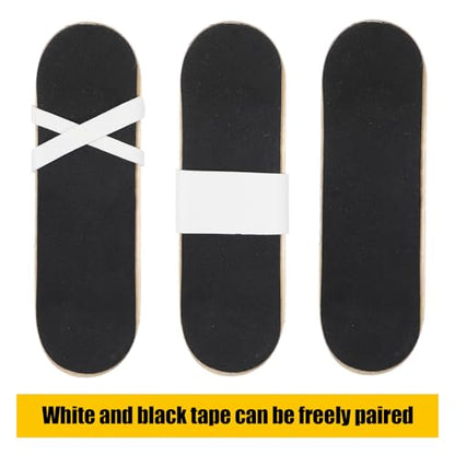 12-Pack Foam Fingerboard Grip Tape,High-Traction Non-Slip Fingerboard Foam Grip Tape,Grips Tapes Fingerboards for Standard Boards, 8 Black + 8 White (38mm x 110mm)