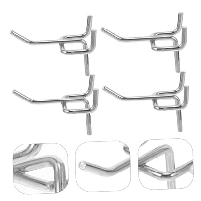 PRETYZOOM 50Pcs Heavy Duty Carbon Steel Pegboard Hooks Silver Pegboard Accessories for Garage and Workshop Organization for Tool Display and Storage