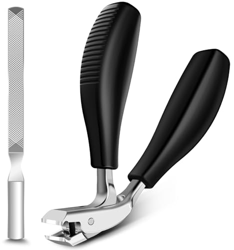 Toenail Clippers for Seniors Thick Toenails with Catcher ABS Long Handle | 2026 Upgrade Straight Angled Head Large Toe Nail Clippers for Men, Sharp Heavy Duty Nail Cutter - style: Modern