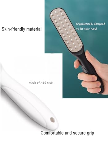 Dual-Sided Professional Pedicure Foot File - Stainless Steel Callus Remover for Hard Skin, Dry and Wet Use, Home or Salon Care, 2 Pack (White & Black) - color: White & Black