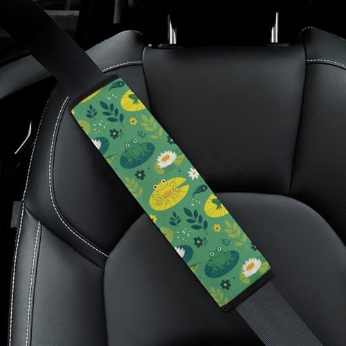 1 Pair Universal Soft and Comfortable Seat Belt Shoulder Pad for Kids, Stroller Pushchair High Chair, Cute Frogs Shoulder Protector, Anti-Slip Pad - color: Pattern 405