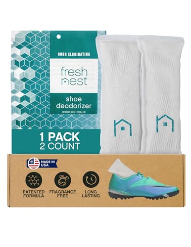 Shoe Deodorizer with Zeolites 1-Pack - Odor Eliminator, Air Freshener, Smell Absorber, Sneakers, Gym Bags, Soccer Cleats, Closets, Pet Area, Reusable - Shoe Deodorant - size: 2 Count (Pack of 1)