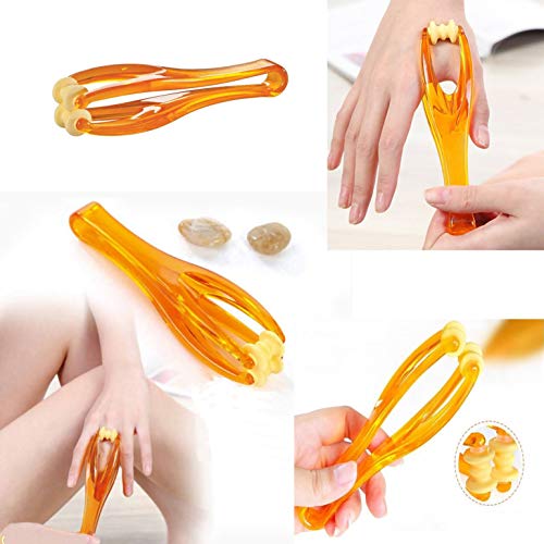 eyxformula 2 Finger Massager Roller & 5 Acupressure Rings - Arthritis Pain Relief & Trigger Finger Therapy Tool - Manual Hand Circulation Massagers for Carpal Tunnel, Rock Climbing Recovery & Gifts