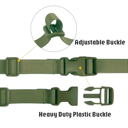 XTACER 1 Inch Molle Backpack Accessory Strap Luggage Straps Cover Strap Sleeping Bag Strap with Buckle (Green, 24in) - color: GREEN, size: 24 Inches