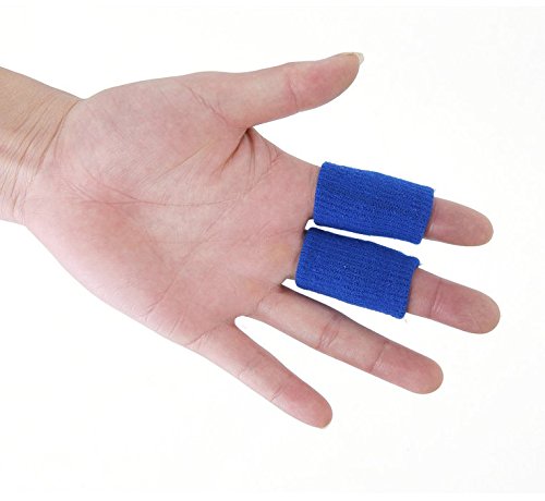 10PCS Stretchy Finger Protector Sleeve, Support Arthritis Sports Aid(Blue) - color: Blue
