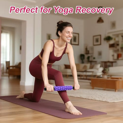 Muscle Roller Stick, Muscle Roller, Liposuction Massage Roller for Lymphatic Drainage, Massager Stick for Relief Muscle Soreness, Trigger Points, Help Exercise Runner Legs, Back Recovery - color: Purple