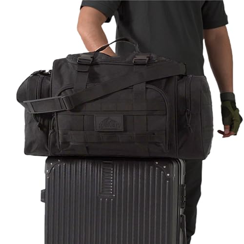 APRILBAY Duffel Bag – Heavy Duty Tactical Gym Bag for Men, Splashwater-Proof Weekender Travel Bag for Basketball, Football, Soccer, Hiking, and Hunting (Black) - color: Black