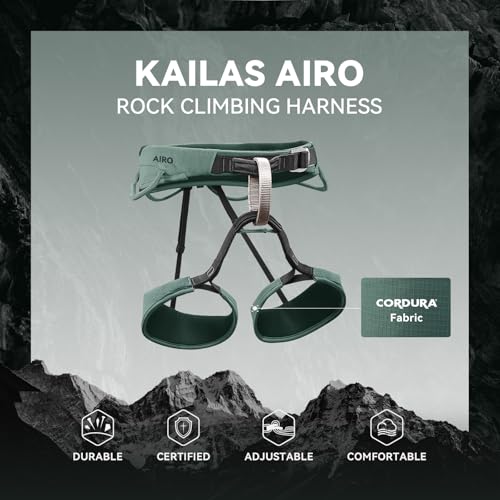 KAILAS Airo Rock Climbing Harness Men Roofing Harnesses Rescue Mountaineering Safety Belt Women Comfortable Lightweight - color: Sage Green, size: X-Large