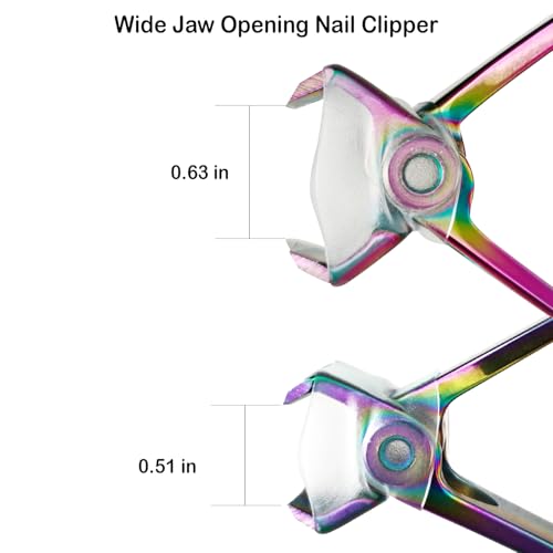 Nail Clippers with Catcher - Anti Splash Wide Jaw Opening Thick Toenail Clippers for Seniors | Self-Collecting Fingernail Cutter Heavy Duty Toe Nail Clipper for Men&Women | Chromatic L&S - color: Chromatic (L + S)