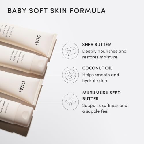 OUAI Hand Cream - Thick, Creamy Balm with Coconut Oil, Murumuru Butter and Shea Butter - Hydrating Moisturizer for Soft Hands - Use Daily to Deeply Nourish Skin (3 Oz) - size: 3 Ounce (Pack of 1)