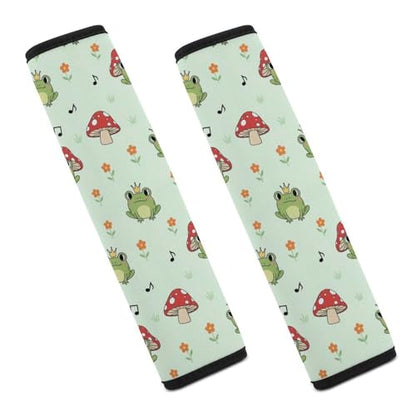 2PCS Breathable Car Seat Belt Pad for Elderly Support, Stroller Pushchair High Chair, Cute Frog Mushroom Seat Belt Cushion, Anti-Slip Pad - color: Pattern 805