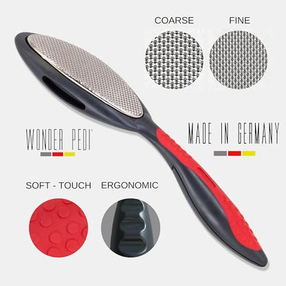 Made in Germany Double Sided Metal Foot File - Stainless Steel Feet Callus Remover - Feet Scrubber Dead Skin - Heel Scraper Cracked Heels Repair Professional Foot Rasp. - style: Stainless Steel