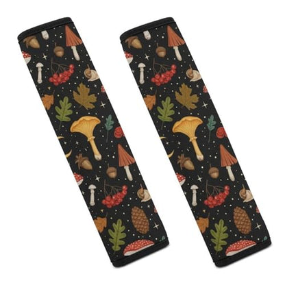 2 Pack Moon Leaf Mushroom Car Seat Straps Shoulder Pads Universal Soft and Comfortable Seat Belt Cushion for Adults and Children, Stroller Pushchair High Chair - color: Pattern 839