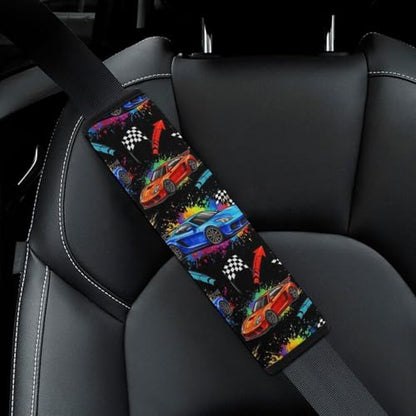 Breathable Car Seat Belt Pad for Girls and Boys, Stroller Pushchair High Chair, 2PCS Racing Car Shoulder Harness Cover Easy Install (No Tool) - color: Pattern 692