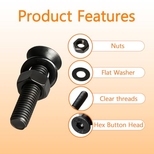 1715Pcs M2 M3 M4 M5 Screw Kit - 3D Printer Mini Screw, Allen Head/Flat Head/Countersunk Bolt/Screws, Metric Bolts Assortment, Black Nuts and Bolts for Mechanical Hardware - size: M2/3/4/5-1715Pcs