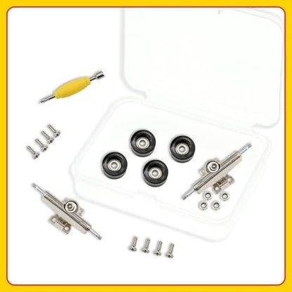 7 Pieces POM Black Fingerboard-Wheels Size 7.3mm*4.5mm Tool Set with 1 Screwdrivers 2 Alloy axles - color: Black