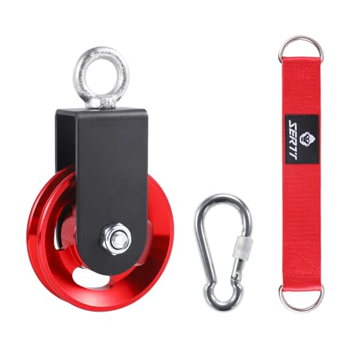 SERTT Cable Pulley Wheel for Home Gym Pulley System, Upgraded 90mm Aluminium Alloy Gym Pulley for Maximum 660LBS Load - color: Red, style: [1 Pack]