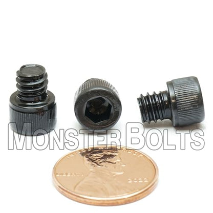 MonsterBolts - 1/4"-20 x 1/4" Socket Head Screws, ASTM A574, Alloy Steel, Black Oxide, 10 Pack - size: 0.25 In. (1/4")