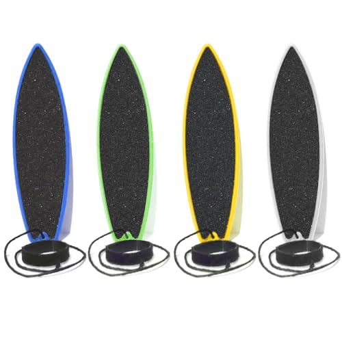 4 Pack Finger Surfboard for Car Ride - 1.4" x 4.5" Pro Air Fingerboard, Fun Keepsake Toy Gifts for Teens, Ideal Birthday & Travel Stocking St - color: Blue White Green Yellow