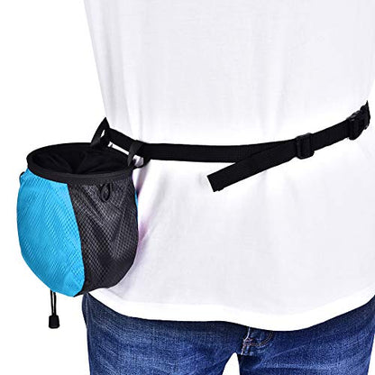 RiToEasysports Climbing Chalk Bag, Adjustable Waistband with Buckle, Soft Velvet Interior Prevents Leakage, Tear Polyester Material, for Outdoor Rock Climbing and Gym Training