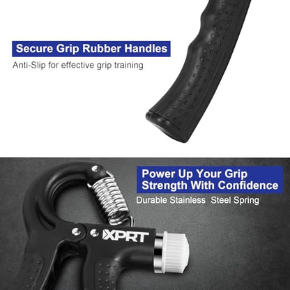 XPRT Fitness Hand Grip Strengthener [2 Pack] | Adjustable Resistance 10-130lb | Forearm Hand Exerciser for Athletes, Musicians, Rock Climbing & Rehabilitation | Premium Grip Strength Trainer - color: 2 Pack