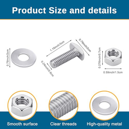 8 Sets 5/16-18 T-Bolts, Nuts, and Washers Compatible with G3, Marine Hardware, Polarkraft, Ambush, and Mirrocraft Boat Rails