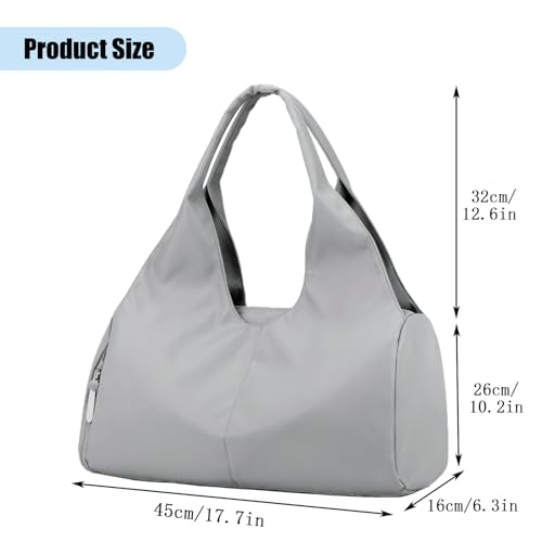 Forestfish Yoga Gym Bag For Women With Shoes Compartment & Wet Dry Storage Pockets Lightweight Duffel Bag, Grey - color: Grey