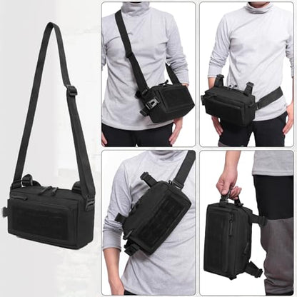 Azarxis Equipment Multi-Purpose Tactical EDC Admin MOLLE Pouch Utility Tools Bag Organizer Military Waist Belt Modular Attachment - color: #07 - Black