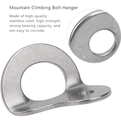 HERCHR Bolt Hanger, 2Pcs 304 Stainless Steel Bolt Hanger Outdoor Caving Protection Hardware Accessory for Outdoor Mountain Climbing - size: M8
