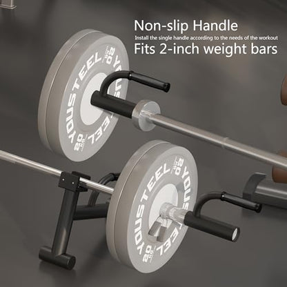 Tamisom Heavy Duty Landmine Handle Attachment Set T Bar Row Viking Press Attachment for Barbell Workouts Weightlifting Landmine Handle Fits 2-Inch Olympic Barbell Strengthen Back and Core Muscles