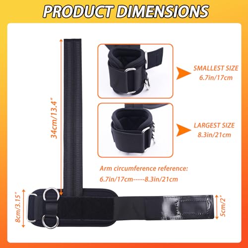 J Bryant Double D-Ring Weight Lifting Wrist Cuffs; Non-Slip Padded Support for Deadlifts, Bodybuilding, Strength Training & Cable Machine Workouts
