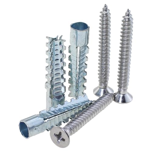 Heyous 20PCS M6x32 Heavy Duty Metal Hollow Wall Anchor with Screws Hardware Fasteners Wooden Walls and Hinge Holes Repair Fittings
