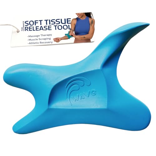 The Wave Tool Ultimate Soft Tissue Release Tool for Massage, Myofascial Release, Muscle Scraping, Generation 1 (Caribbean Blue) - color: Carribean Blue