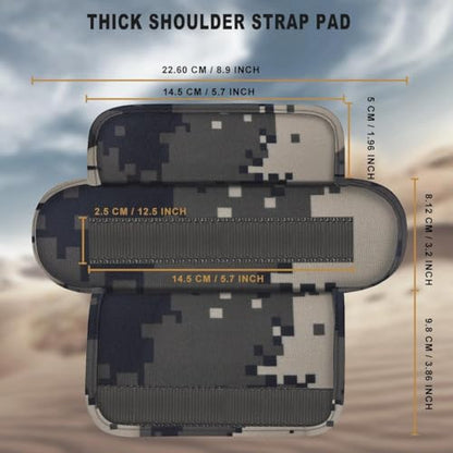 ZINZ 2-Pack Professional Tactical Shoulder Pad, Ultra-Thick & Breathable Cushion for Vest Shoulder Straps and Backpacks, Comfort & Durable - color: Camouflage Gray