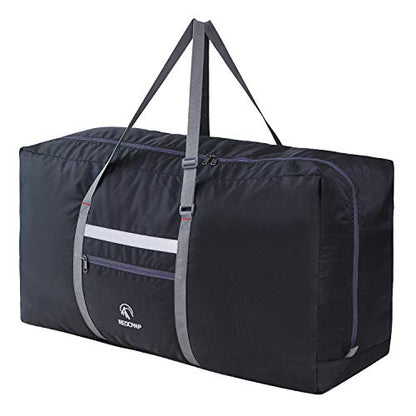 REDCAMP 31" Foldable Extra Large Duffle Bag, 100L Lightweight Travel Duffel Bag with Adjustable Strap for Men Women, Black - color: B-Black, size: 100L/31"(L)X11.9"(W)X16.5"(H)