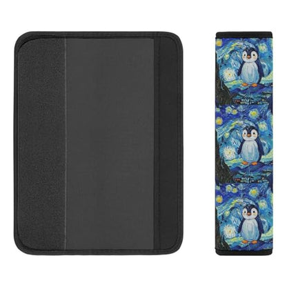 2 Pack Penguin Starry Night Car Seat Belt Pad Universal Soft and Comfortable Harness Pads Strap for Adult Use, Most Cars, Easy Install (No Tool) - color: Pattern 31