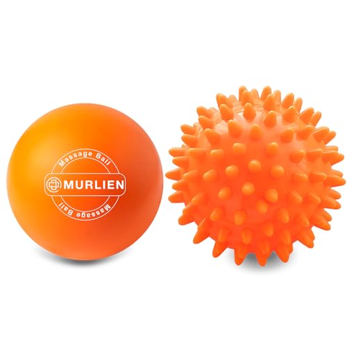 Massage Ball Set, Spiky Ball & Lacrosse Ball for Body Massage, Muscle Relief, Deep Tissue, Myofascial Release, Massager for Neck, Shoulder, Back, Foot or Muscle Tension - Orange - color: Orange