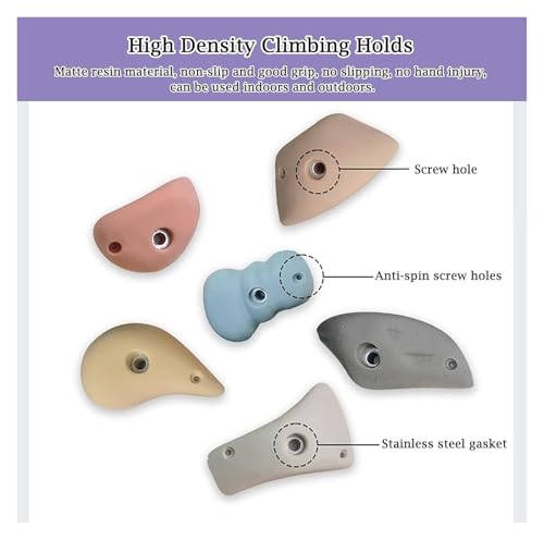 Climbing Kit,Climbing Holds, Climbing Holds Hand Grip Points, Resin Climbing Stones for Adult Indoor Outdoor, Premium Macaron Climbing(Plank Installation) - size: Plank installation