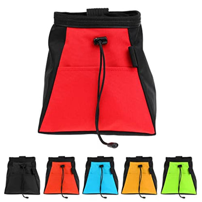 Climbing Chalk Bag Storage Bucket Stand Holder with Drawstring Closure and Soft Fleece Lining Water Resistant Material with Front and Back Poc