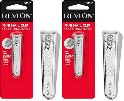 Revlon Compact Nail Clipper | Silver | Pack of 2 - size: 1 Count (Pack of 2)